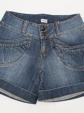 Women's CACHE denim shorts sz 2. Y2K. Mom‎ shorts. Rolled Hem